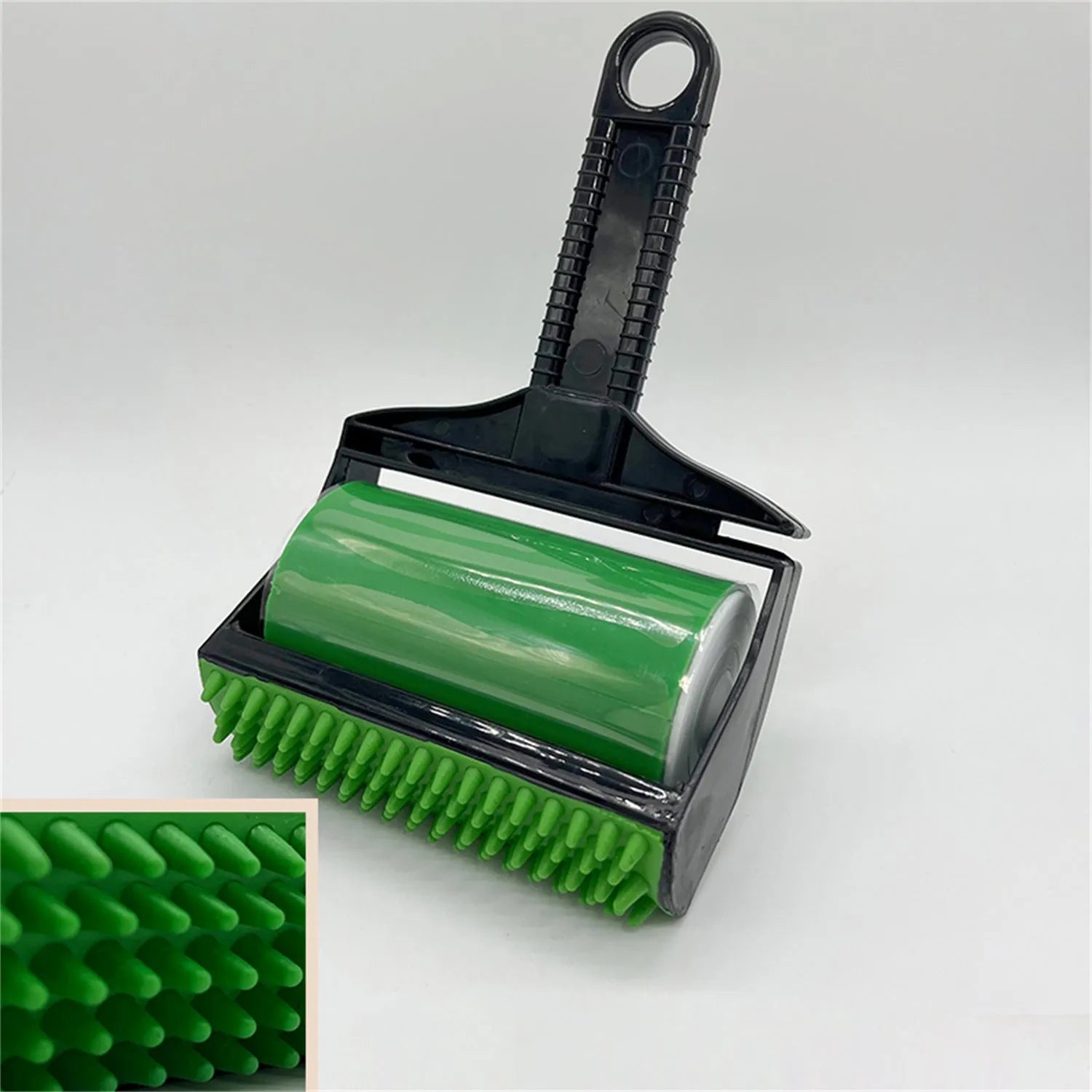 Portable washable hair remover with adhesive roller in yellow and green colour options
