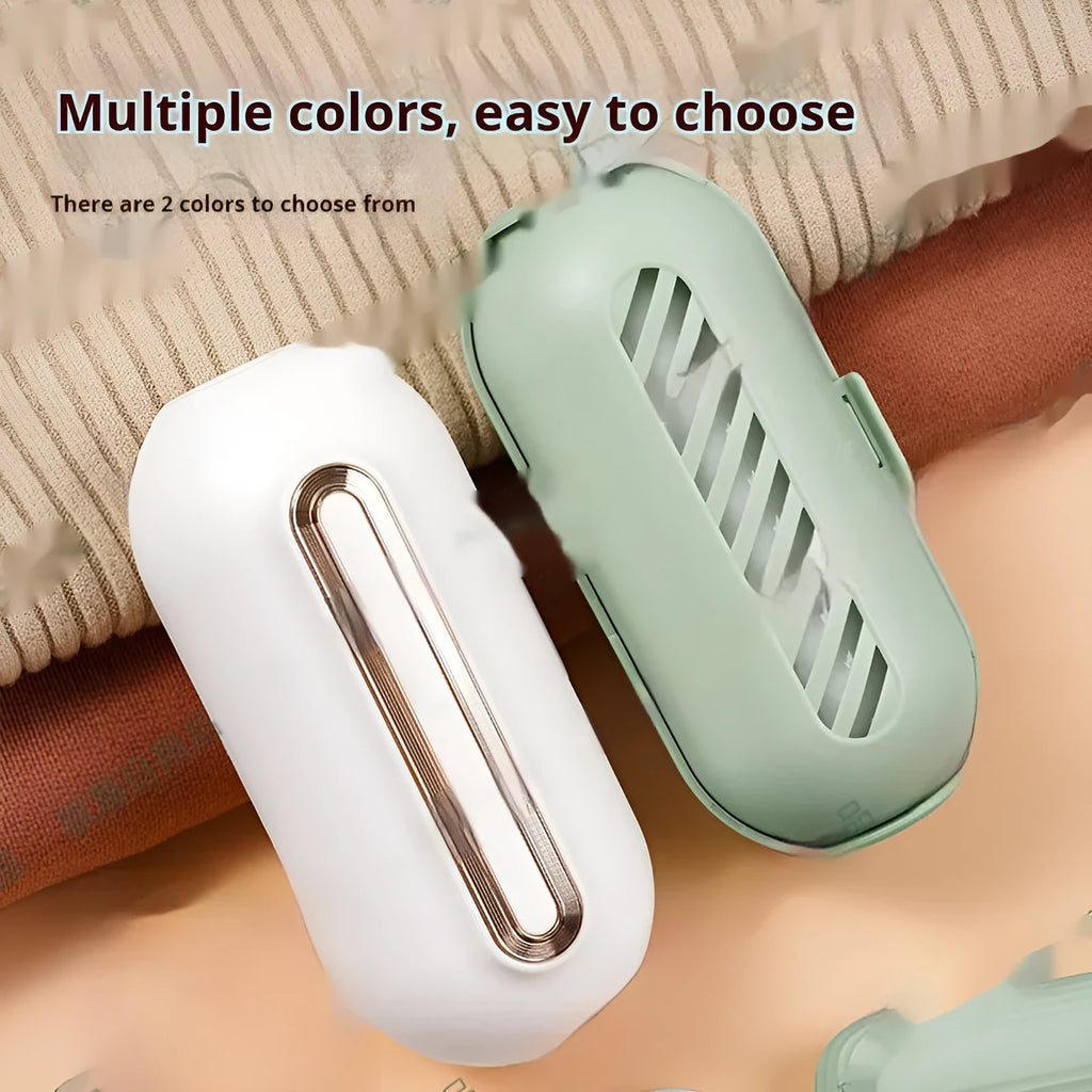 Portable washable hair collector roller with light green or platinum plastic handle for pet hair and lint removal