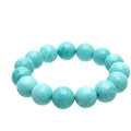 Blue-green amazonite stone beaded bracelet with adjustable string closure.