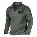 Men's zipped stand collar long-sleeved polyester sweater in sports fashion style