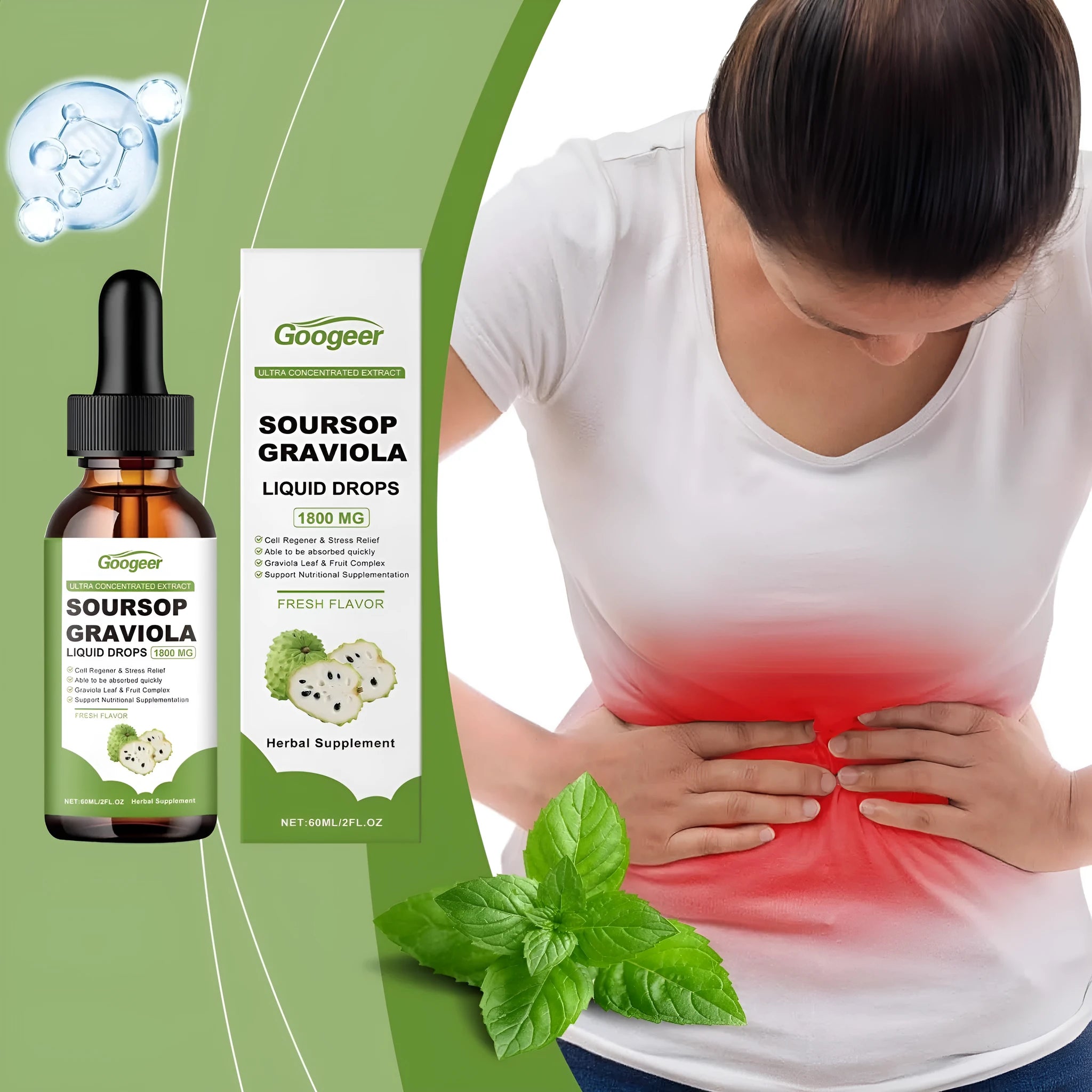 Googeer Body Treatment Liquid Drops in 60ml bottle for universal skin types
