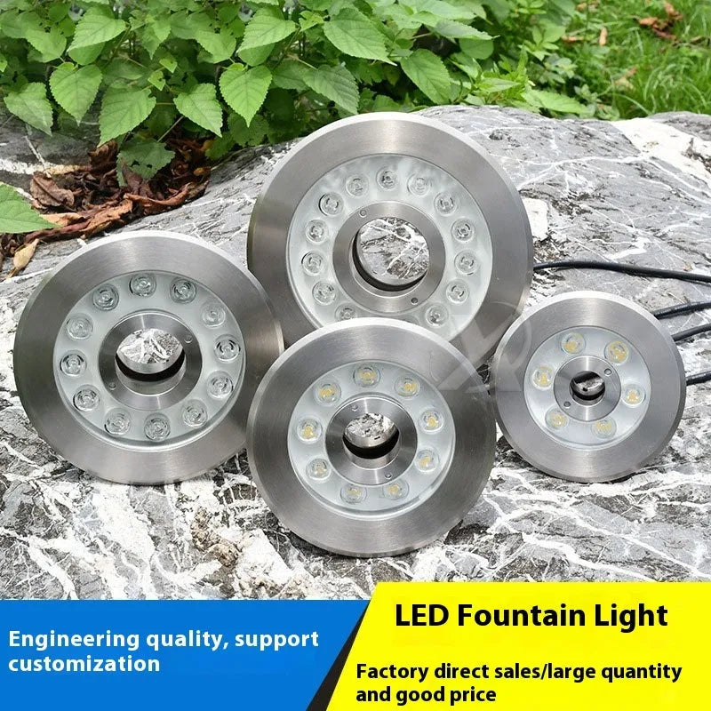 Aluminium alloy underwater garden lamp with three colour options for outdoor landscape lighting