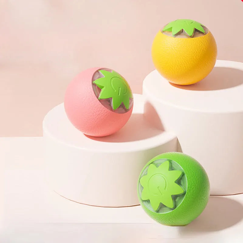 Small green automatic rolling ball pet toy for indoor dog and cat entertainment