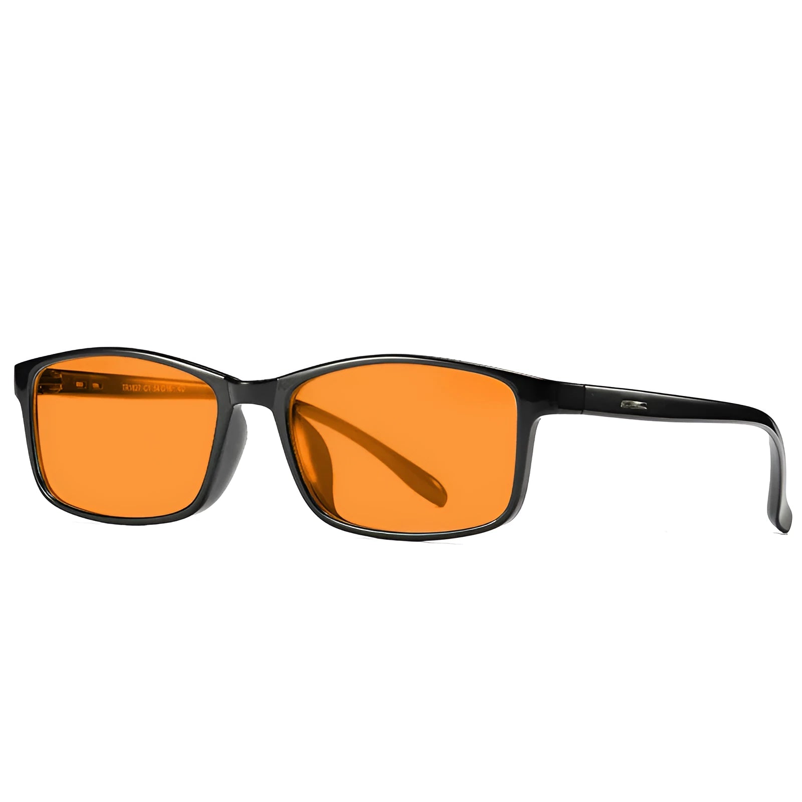 Orange anti-blue light UV protection glasses in full rim frame with four colour options