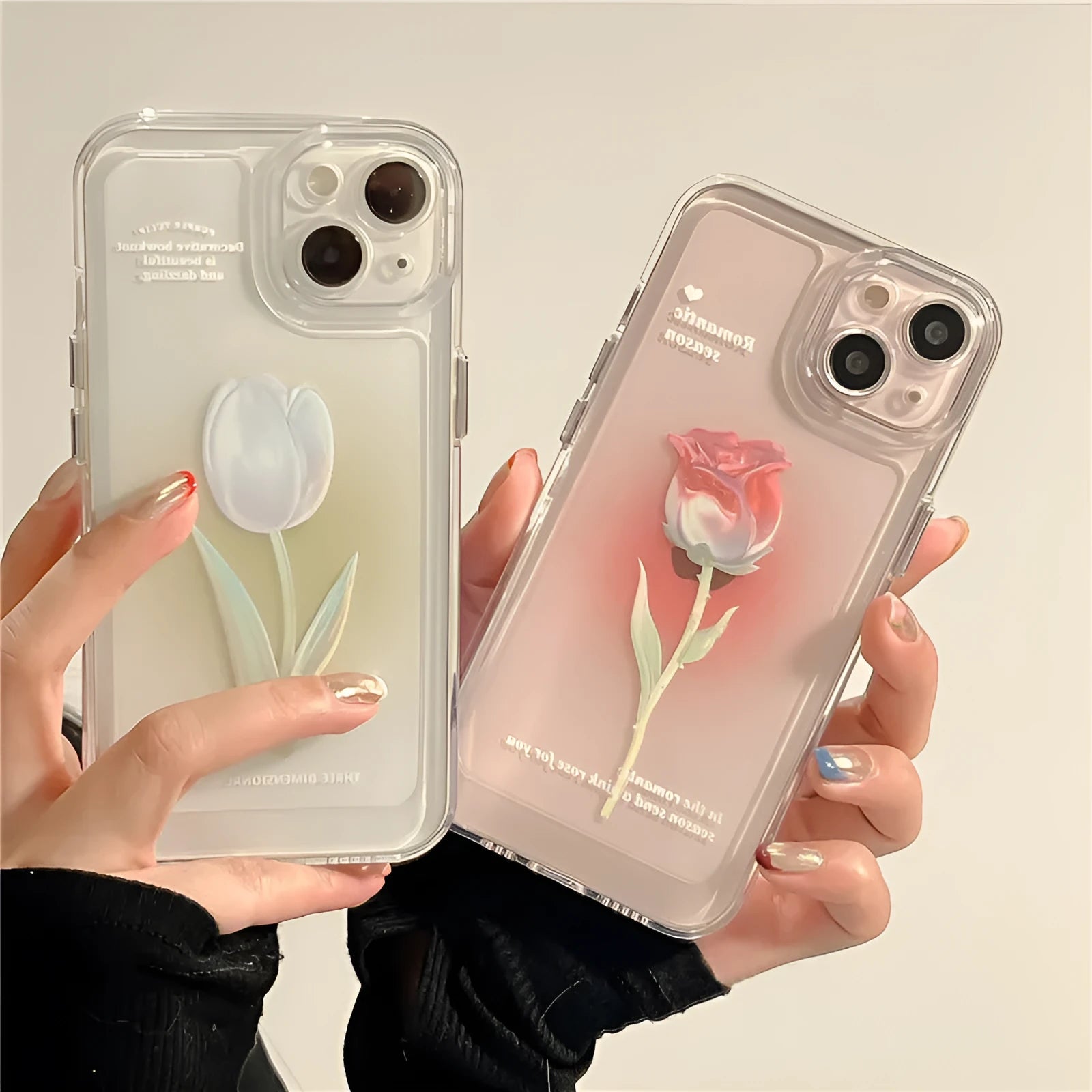 Tulip all-inclusive TPU phone case in gradient rose colour showing full edge and back coverage for iPhone
