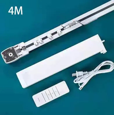 Smart curtain electric motor system with aluminium track and remote control for voice-operated automation