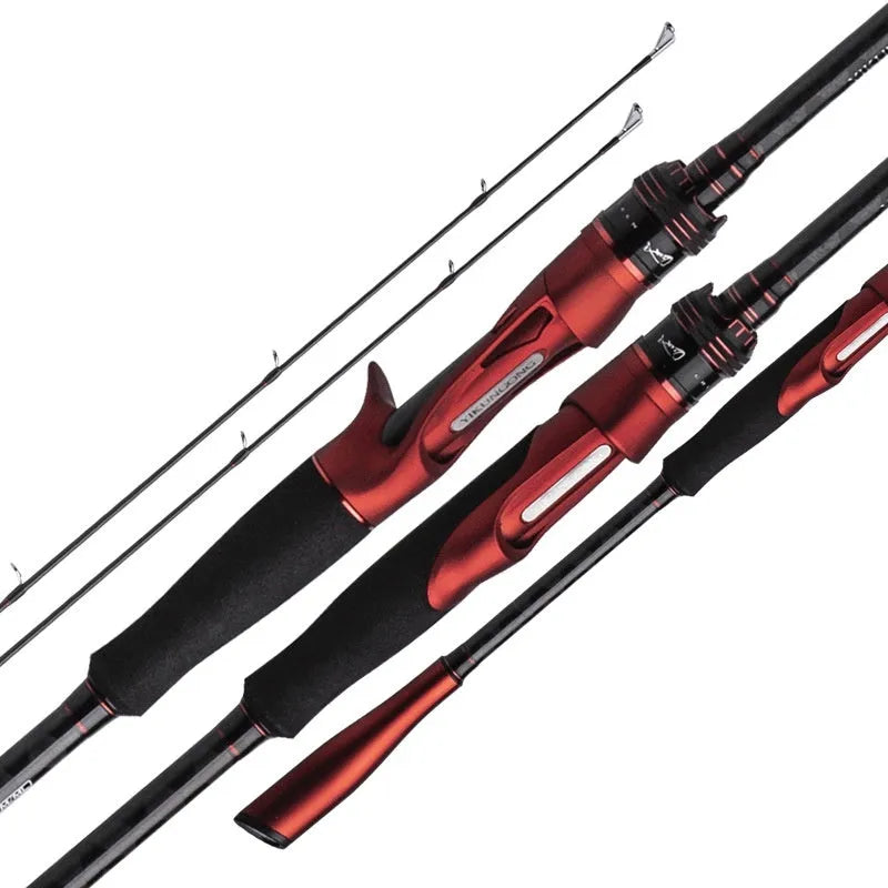 Carbon ultralight fishing rod showing straight handle and pikestaff style options in 2.1 and 2.4 metre lengths.