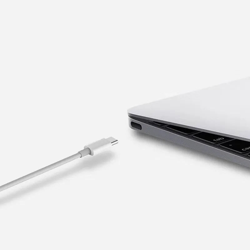 White USB-C to USB-C charging cable for Macbook laptops with 1m and 2m length options