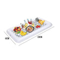 Inflatable PVC ice bar for parties shown with cup holder and beer stein bucket accessories.