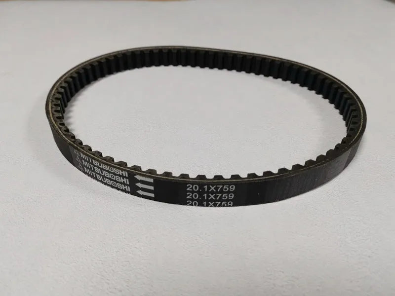 Black motorcycle drive belt for Jili GP110 with 20.1-759 size marking