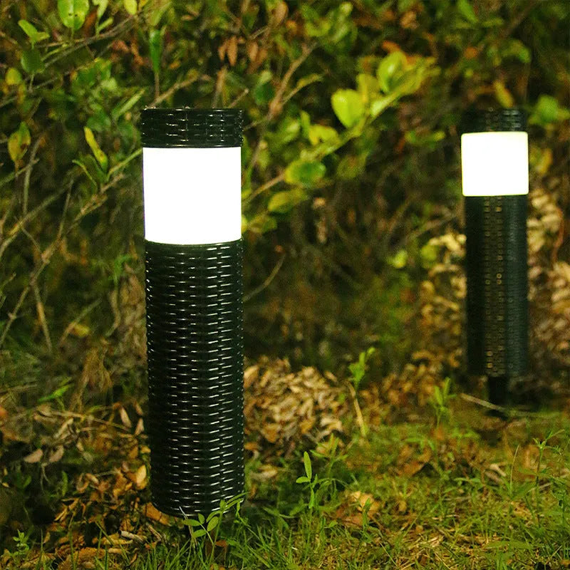 65cm tall outdoor garden light with abstract flame design for courtyard and patio lighting