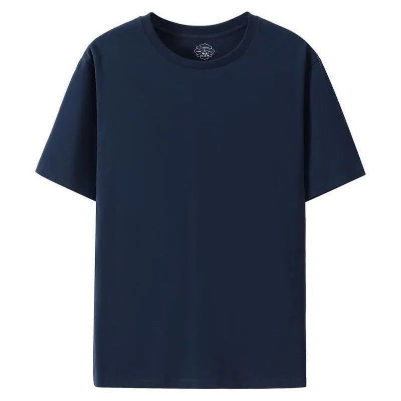 Blank slim fit cotton T-shirt in black or white with round neck and short sleeves