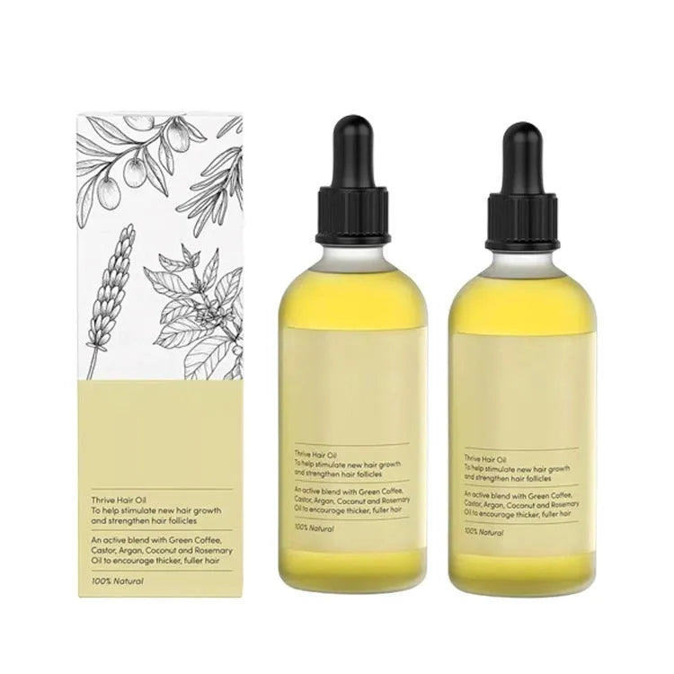 60ml bottle of yellow rosemary essential hair oil for damaged and colour-treated hair repair