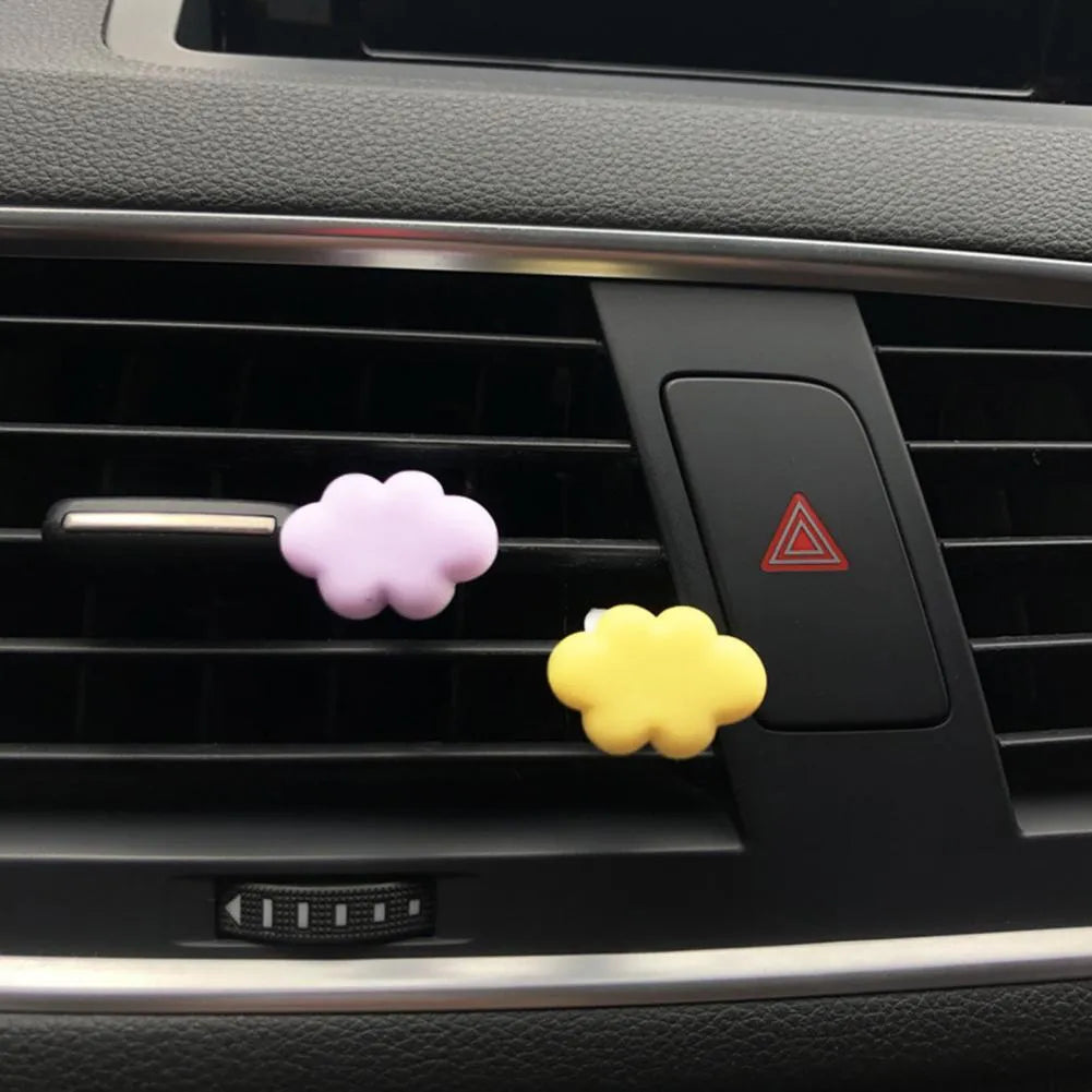 Resin car fragrance clip in cartoon design for air vents in six colour options