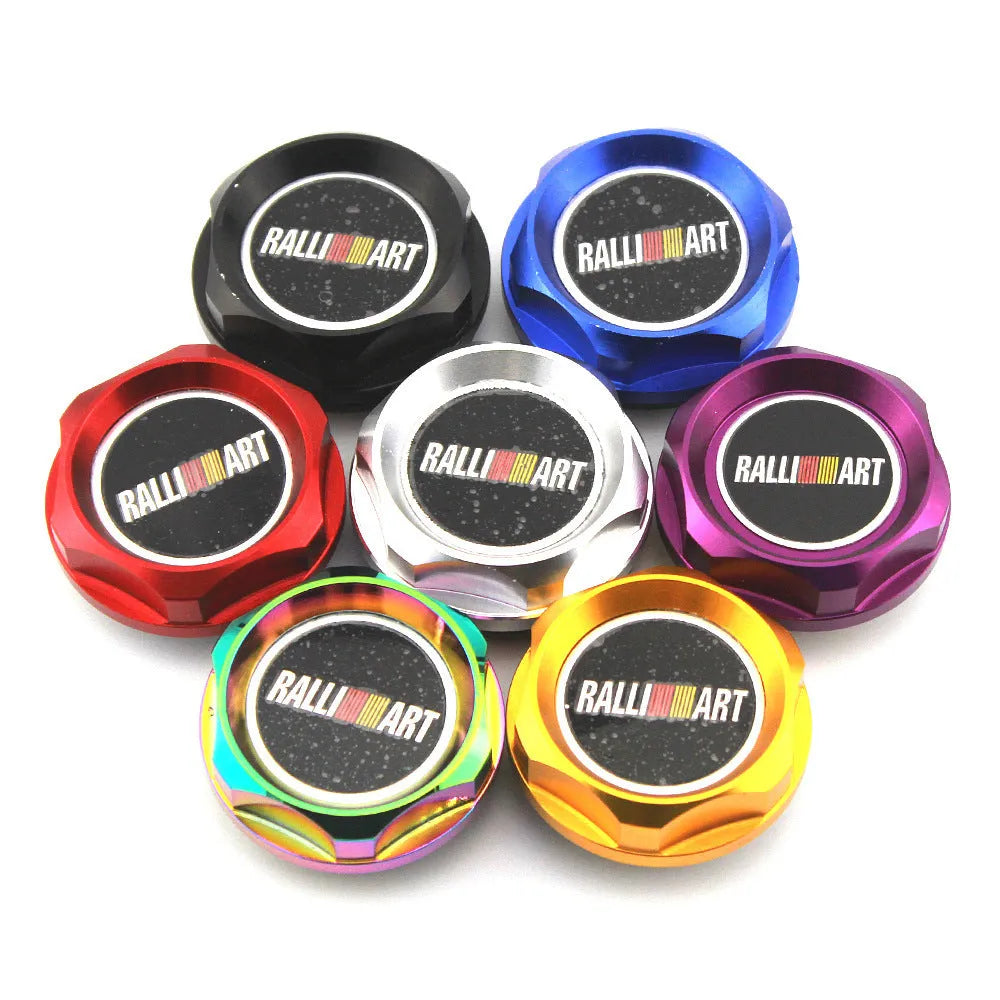 Aluminium alloy oil filter cap for Mitsubishi models in six anodised colours.