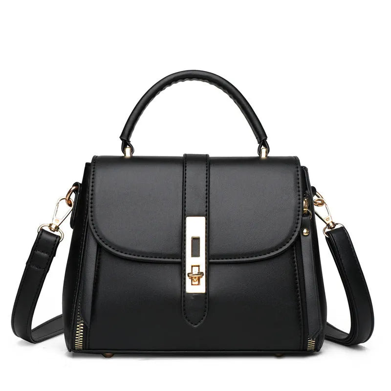 Soft PU leather women's shoulder bag in square vertical design with single strap