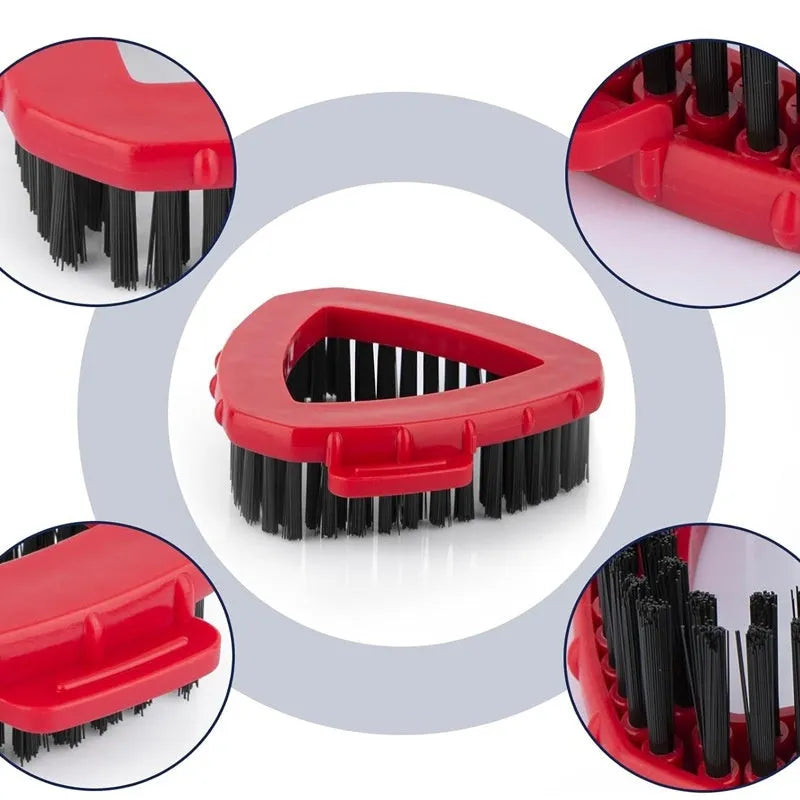 Triangular replacement brush head with PP body and nylon bristles, 13cm x 10.9cm x 3.5cm