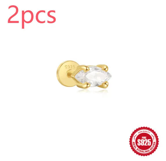925 sterling silver tassel ear stud with gold electroplating in six colour options
