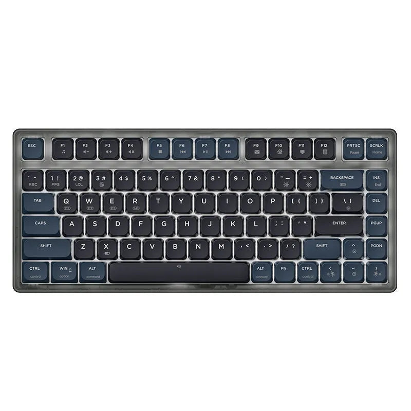 AJAZZ AK832PRO three-mode mechanical keyboard with colour screen and RGB lighting on desk