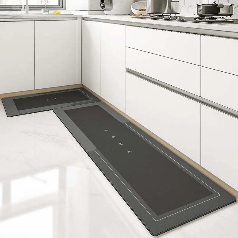 Blended bathroom floor mat in oval and rectangle shapes, Baikal colours blue light grey green dark grey
