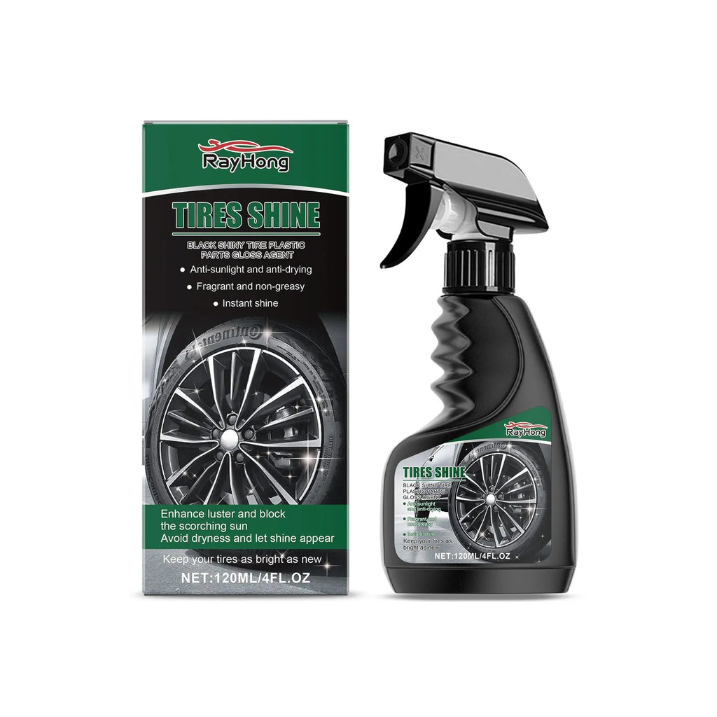 Car tyre glazing agent 120ml bottle with silicone oil formula for rubber tyre shine