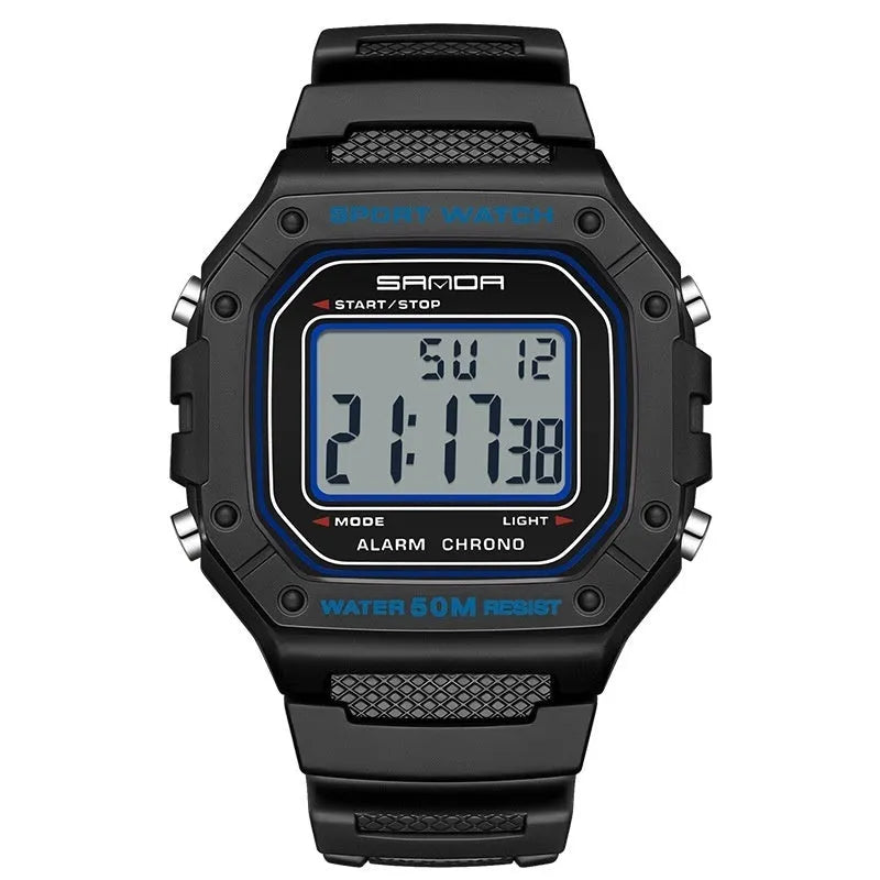 Waterproof electronic watch with alarm function for swimming available in multiple colour options
