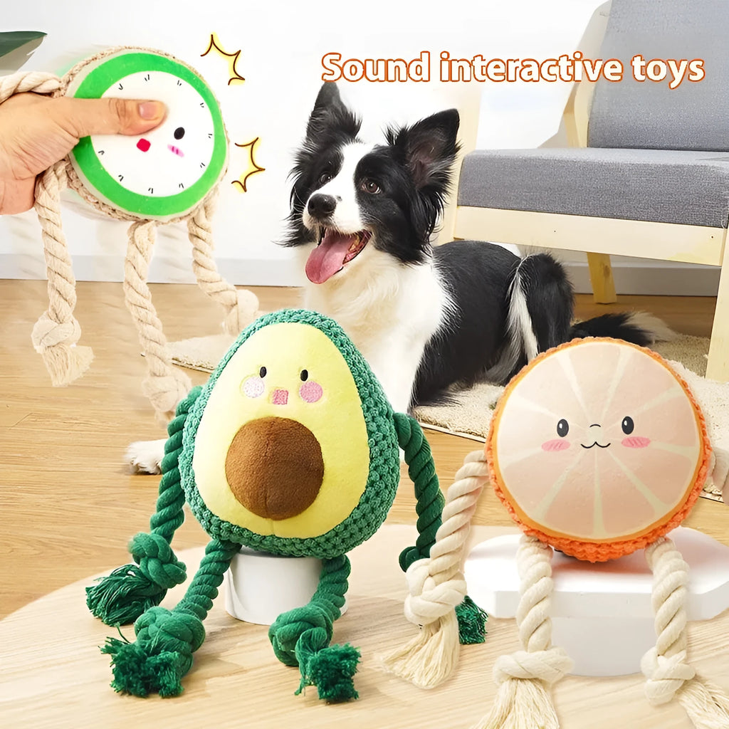 Green plush dog toy 14cm bite-resistant for big dogs interactive play