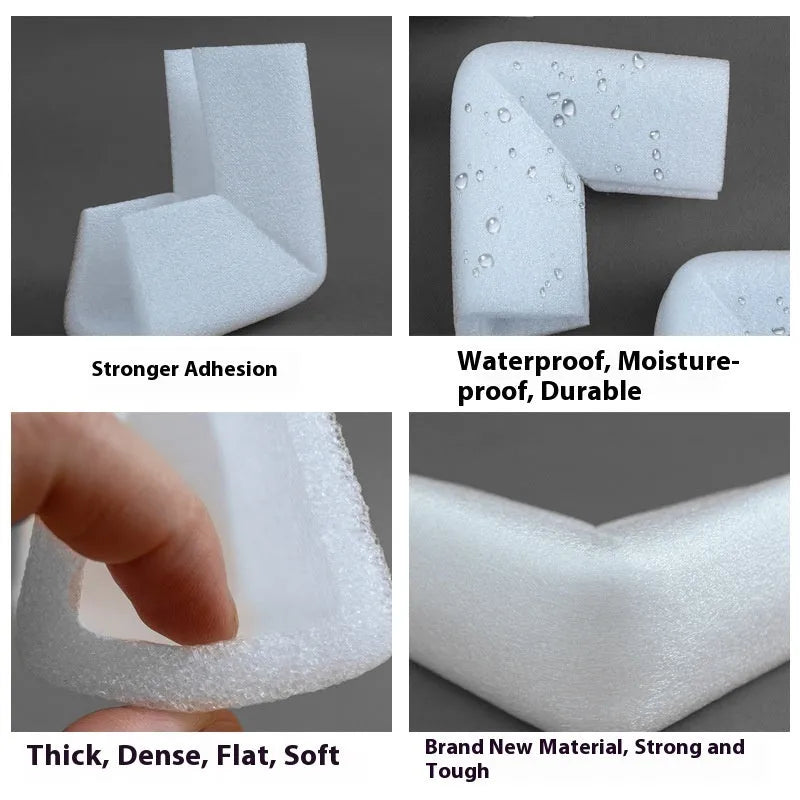 800-piece pack of white EPE pearl cotton foam U10 style furniture corner protectors with 10mm slot.