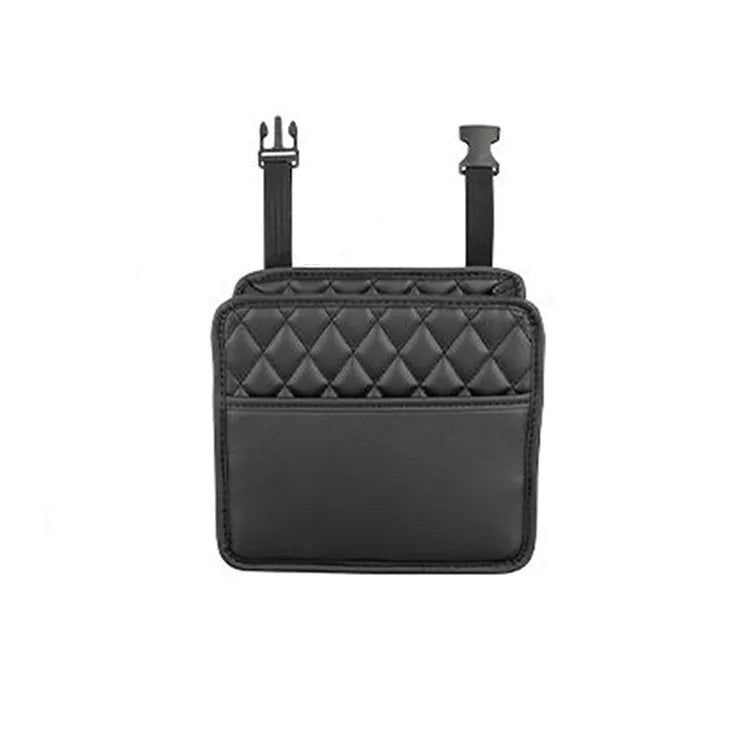 Leather car hanging storage organiser in black pink green white colour options measuring 25x25x8cm