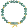 Women's S925 sterling silver bracelet with natural blue water jade round beads