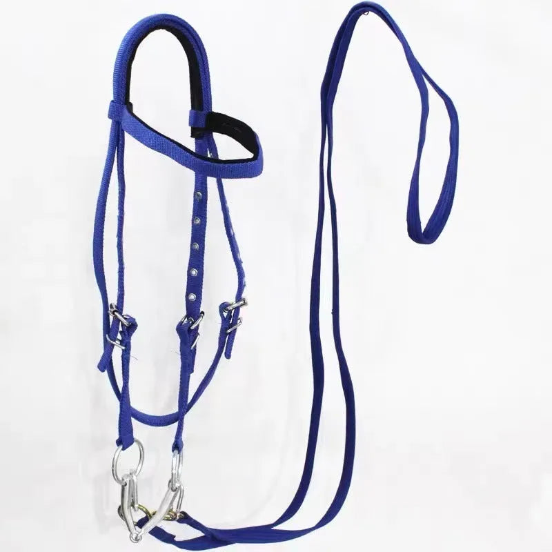 Black fibre horse halter rope for ponies with shoulder height below 1.3m