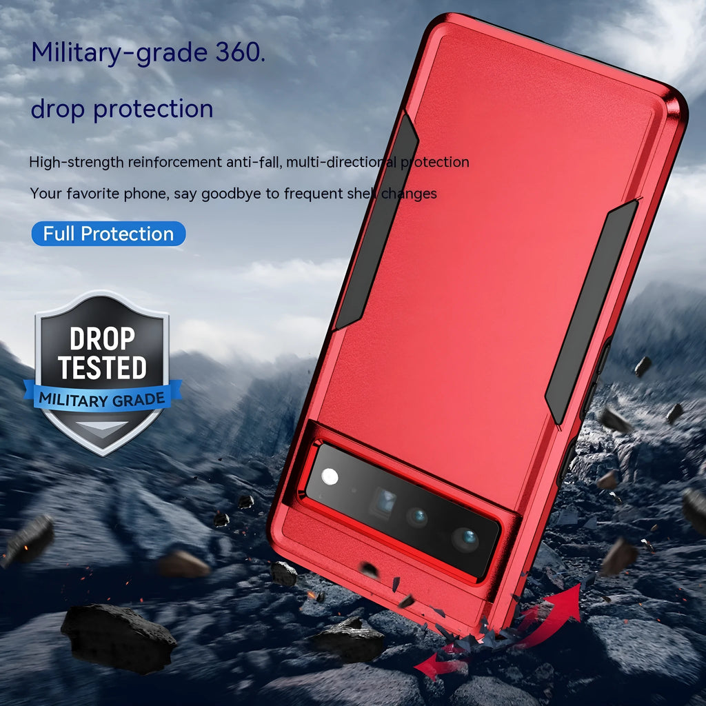 Two-in-one drop-resistant back cover case for Google Pixel with bracket and magnetic suction