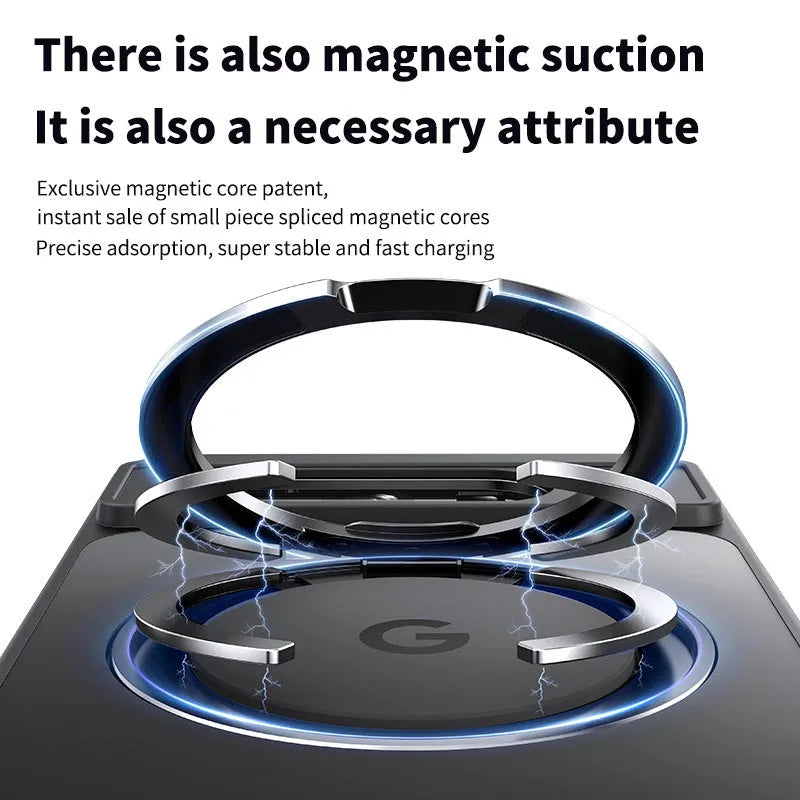 Magnetic 360 rotating bracket phone case for Google Pixel 8 Pro in matte black