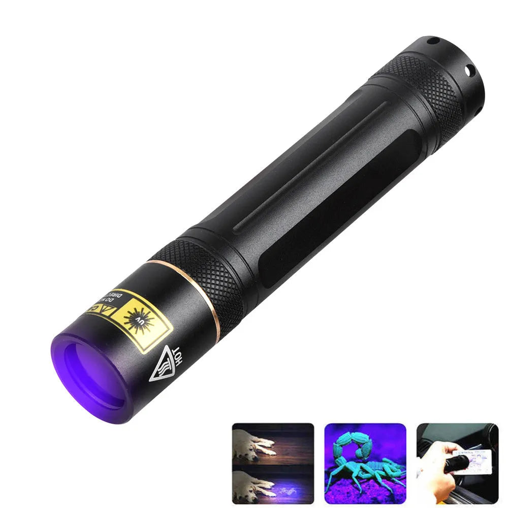 Y36 365nm UV fluorescence detection torch with aluminium alloy housing for professional and home use applications