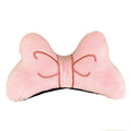 Plush bow tie helmet charm in red, peach pink and rose pink for clip-on decoration.