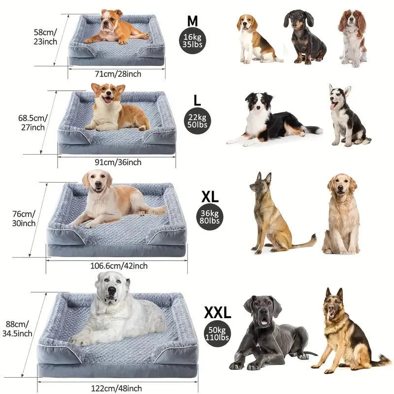 Waterproof dog kennel pad with removable washable cover in light grey, dark grey, and coffee brown colours