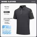 Men's solid colour quick-dry polo shirt with short sleeves and a slit detail.