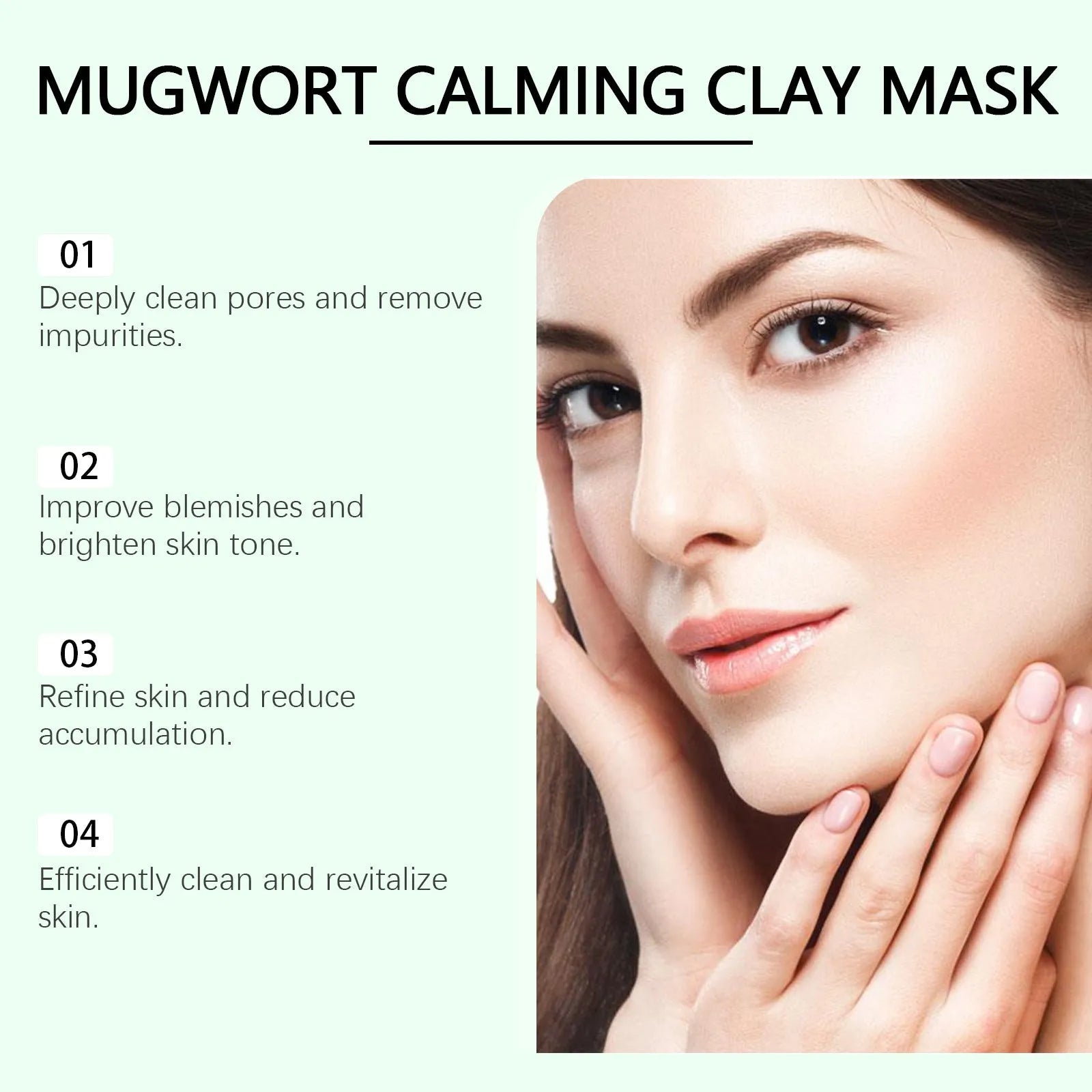 55g tube of bentonite clay pore cleaning mud mask with moxa leaf extract for acne treatment