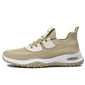 Flyknit low-top running shoes in black or brown with mesh lining and flat heel design