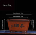 Extra large Chinese style purple clay bonsai flower pot with carved decoration