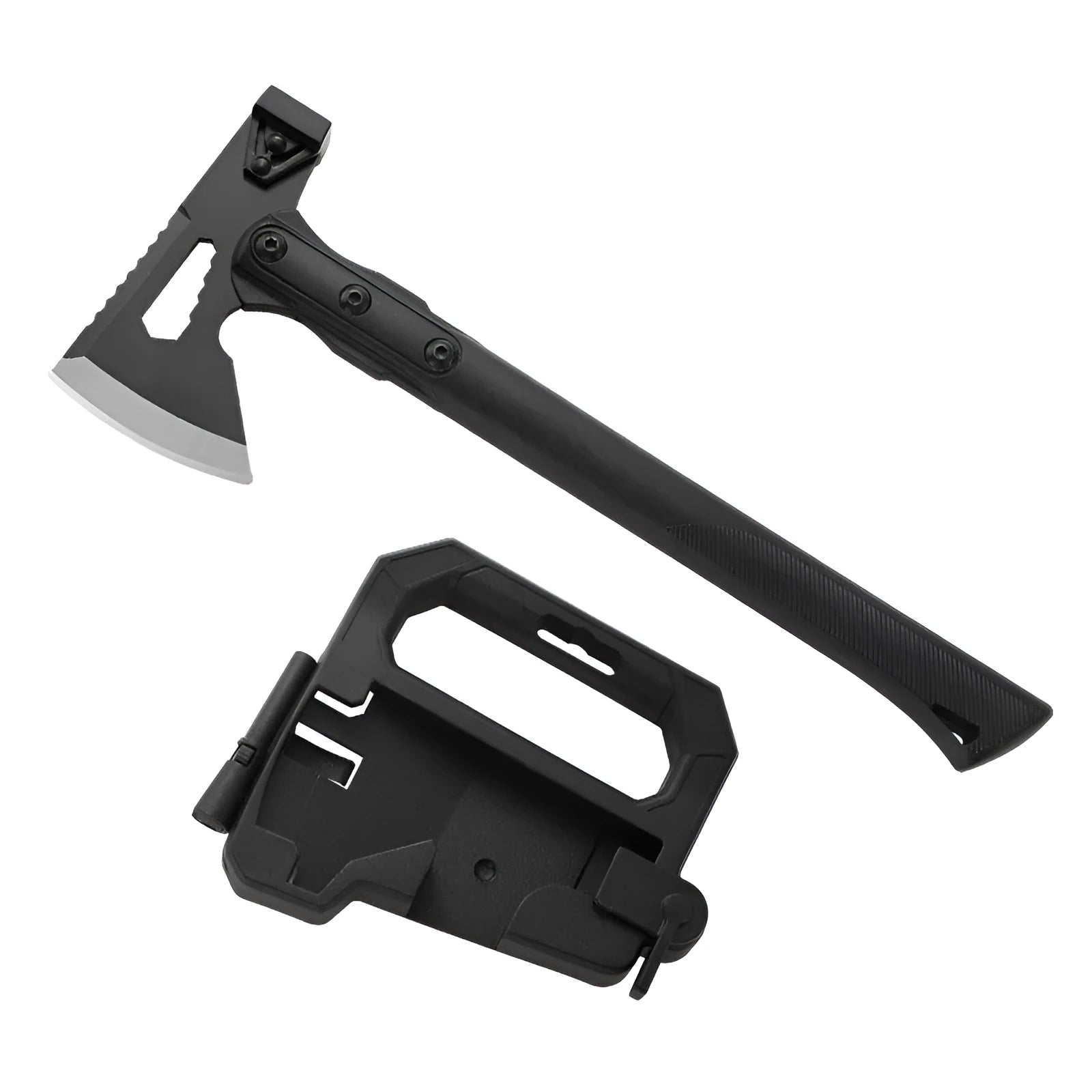 Stainless steel outdoor camping axe with ABS handle measuring 40cm length