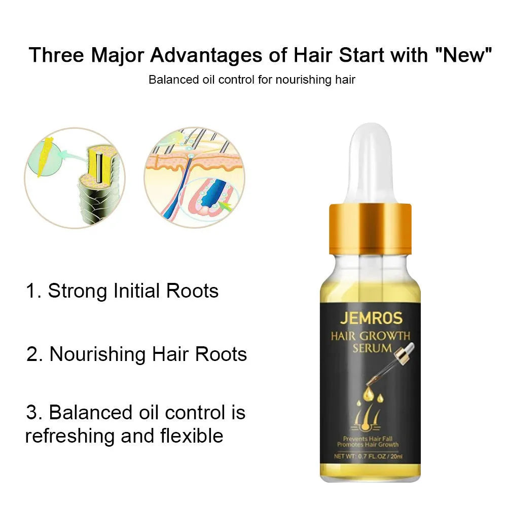 20ml hair growth essential oil liquid in plastic packaging for scalp nourishment and anti-hair loss