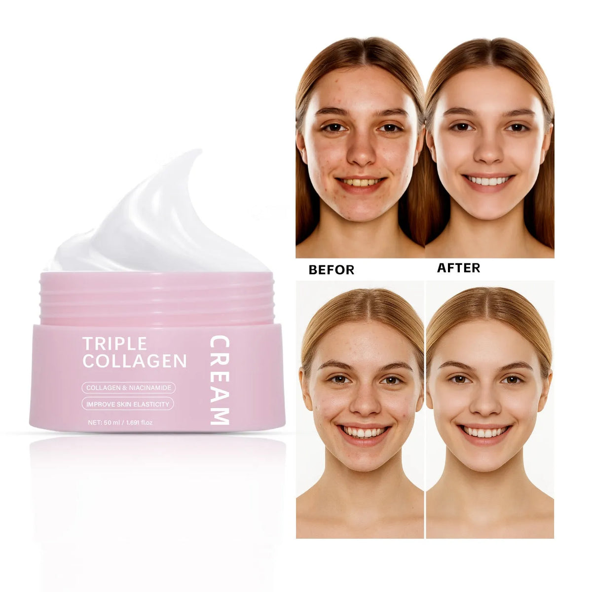Triple collagen egg white icing cream 50ml neutral package