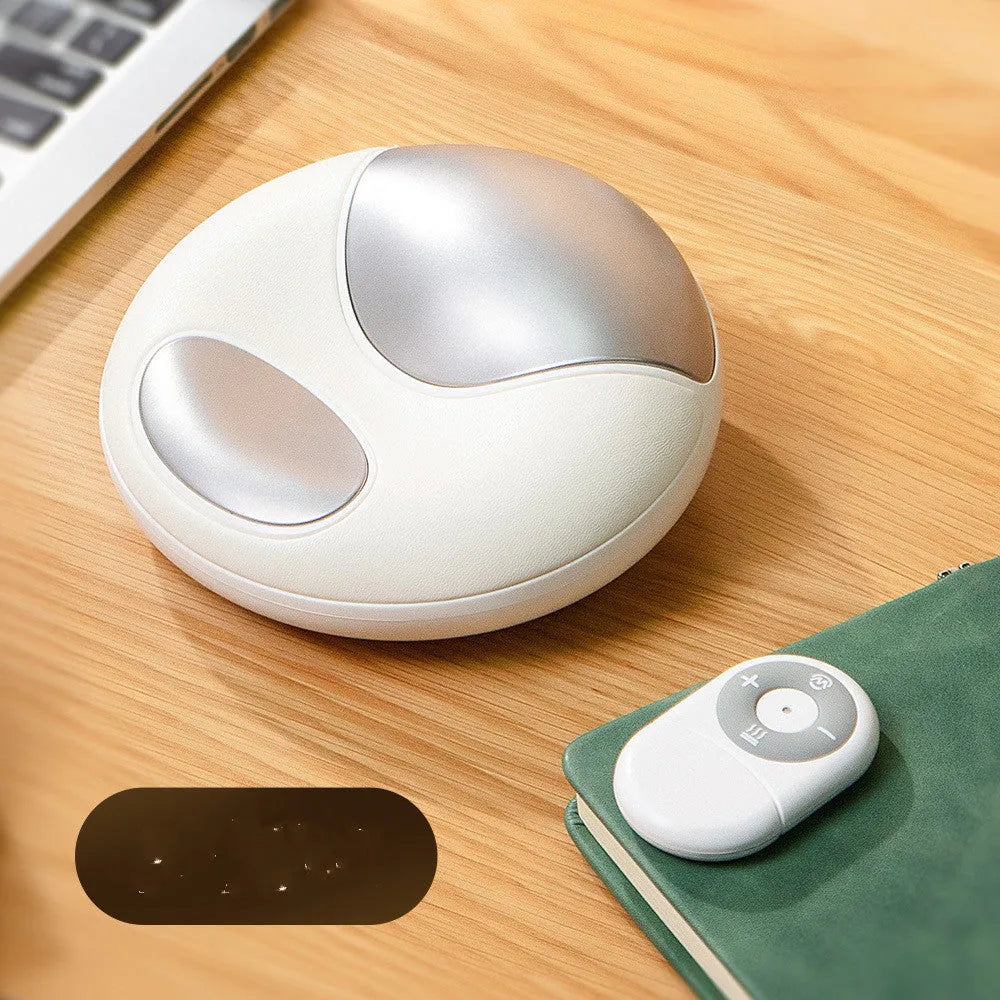 Smart electric hand massager with heat and pulse, white, 2400mAh USB rechargeable