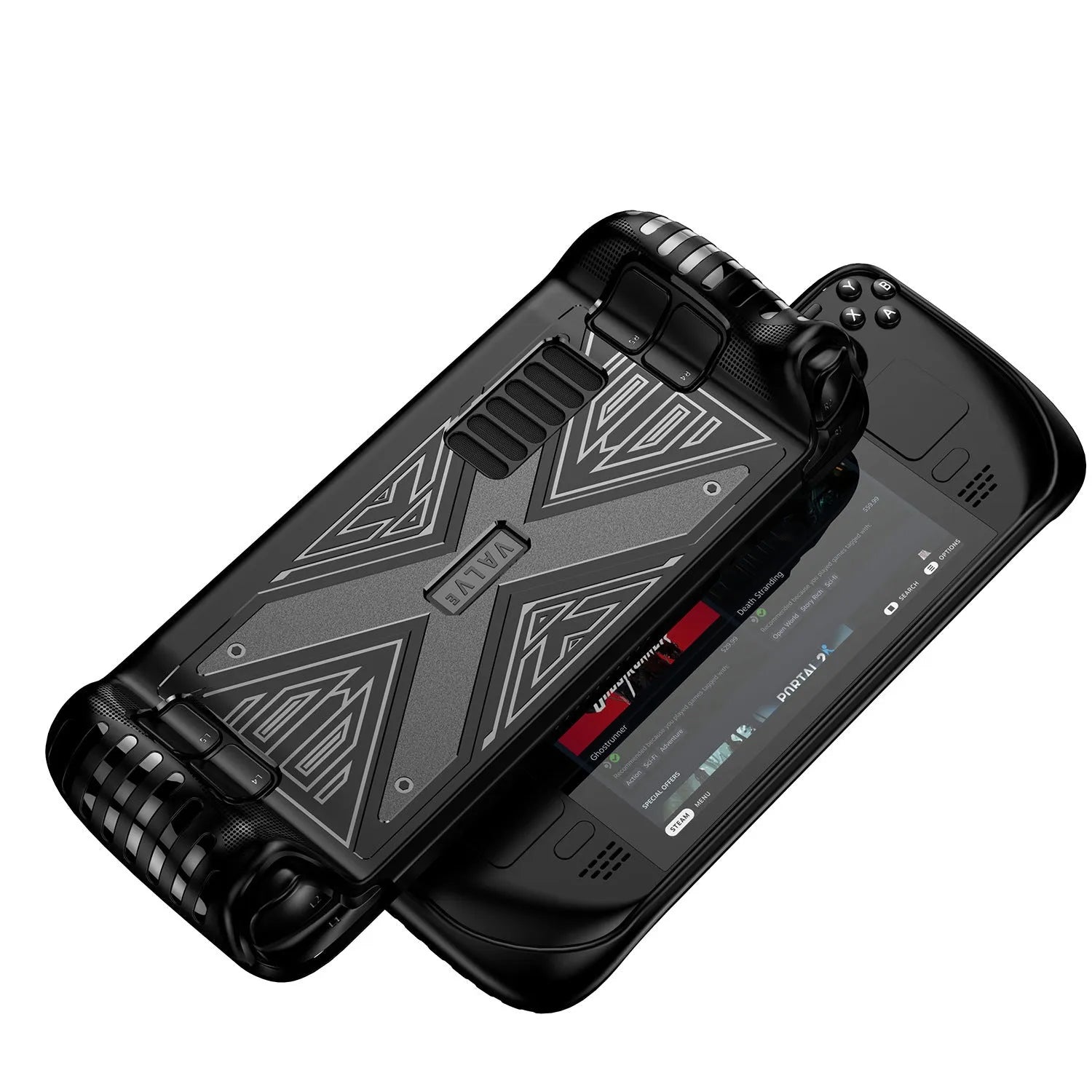 Steam Deck silicone protective case in black, blue and red colour options