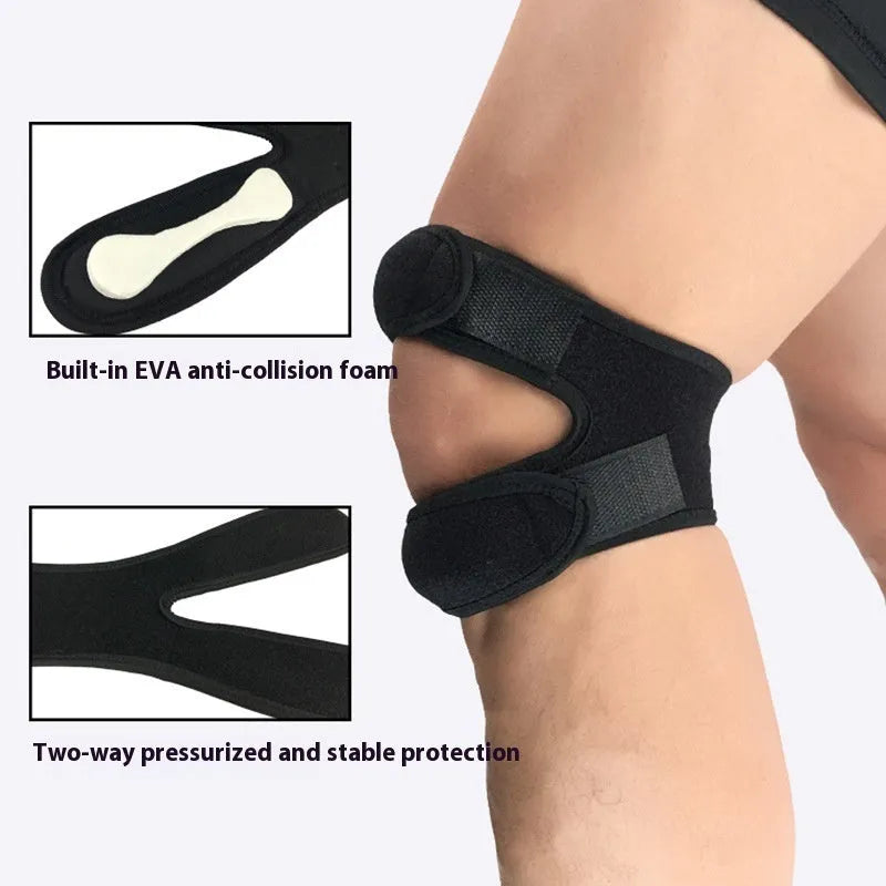 Black shock absorption sports leggings or knee pads for basketball and football.