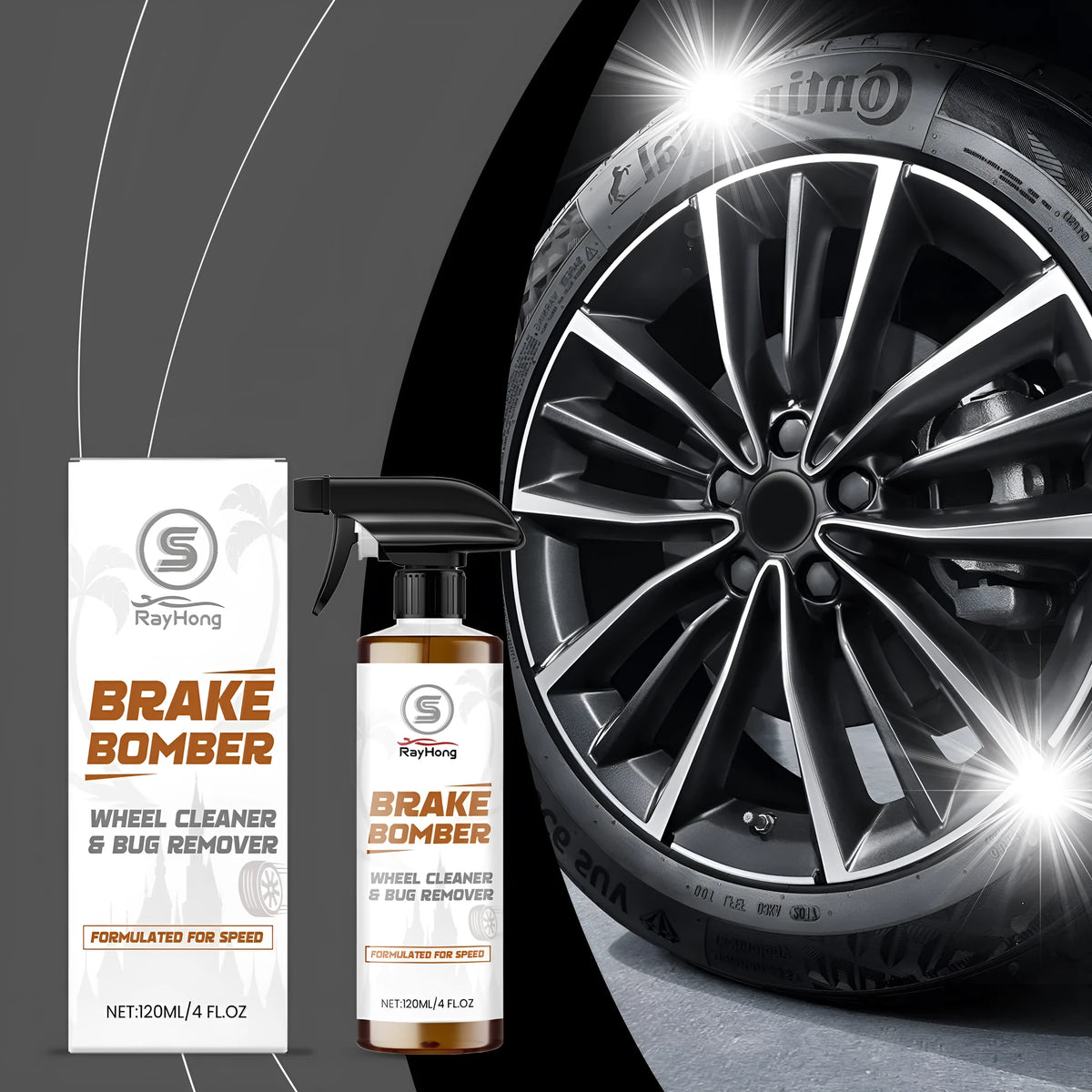 120ml water-based car wheel cleaner for brake dust removal on alloy wheels