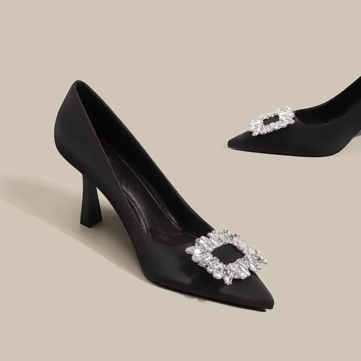 Women's pointed toe stiletto high heel pumps in solid colour for formal wear
