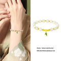 S925 sterling silver bracelet with natural Hetian jade bamboo leaf beads, 6mm size.