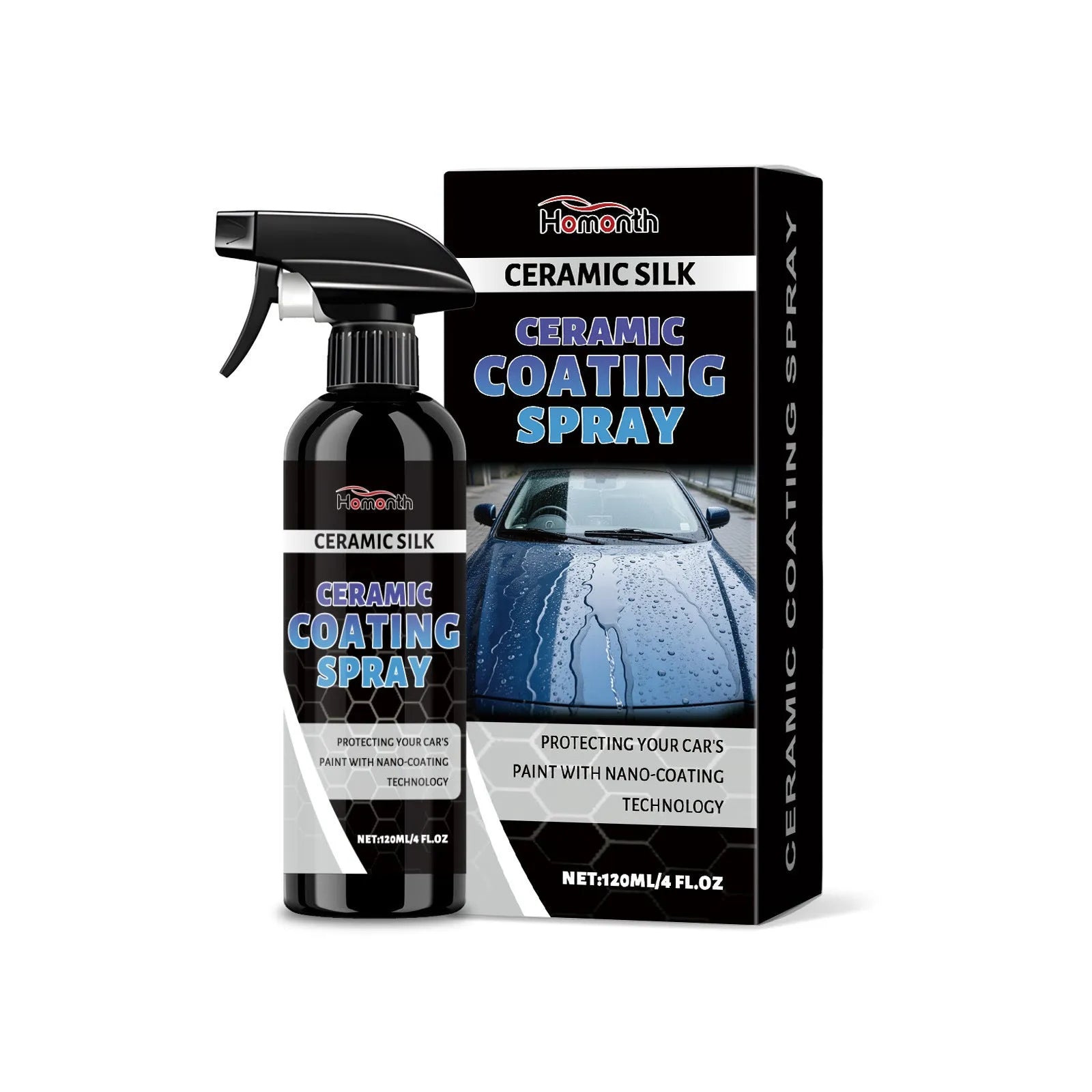 120ml bottle of ceramic coating spray protective agent on a white background.